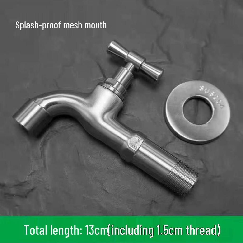 304 Stainless Steel Anti-Freeze Cold Resistant Outdoor Faucet with 4/6-Point Nozzle for Washing Machine