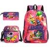Large Capacity Schoolbag with Shoulder Strap; Student Three-piece Pencil Case Set