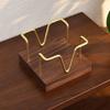 Iron Wire Note Block Stand with Wood Base Desk Notepads Storage Box Memo Pad Organizers Stand For Office Desk 94x94mm