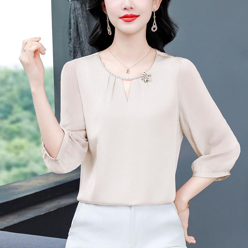 La Chapelle Women s Ruffled Chiffon Blouse L