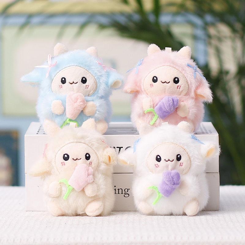 Pp Cotton Little Sheep Plush Keychain Soft Comfortable Cartoon Animal Stuffed Doll Collection Cartoon Sheep Plush Keyring