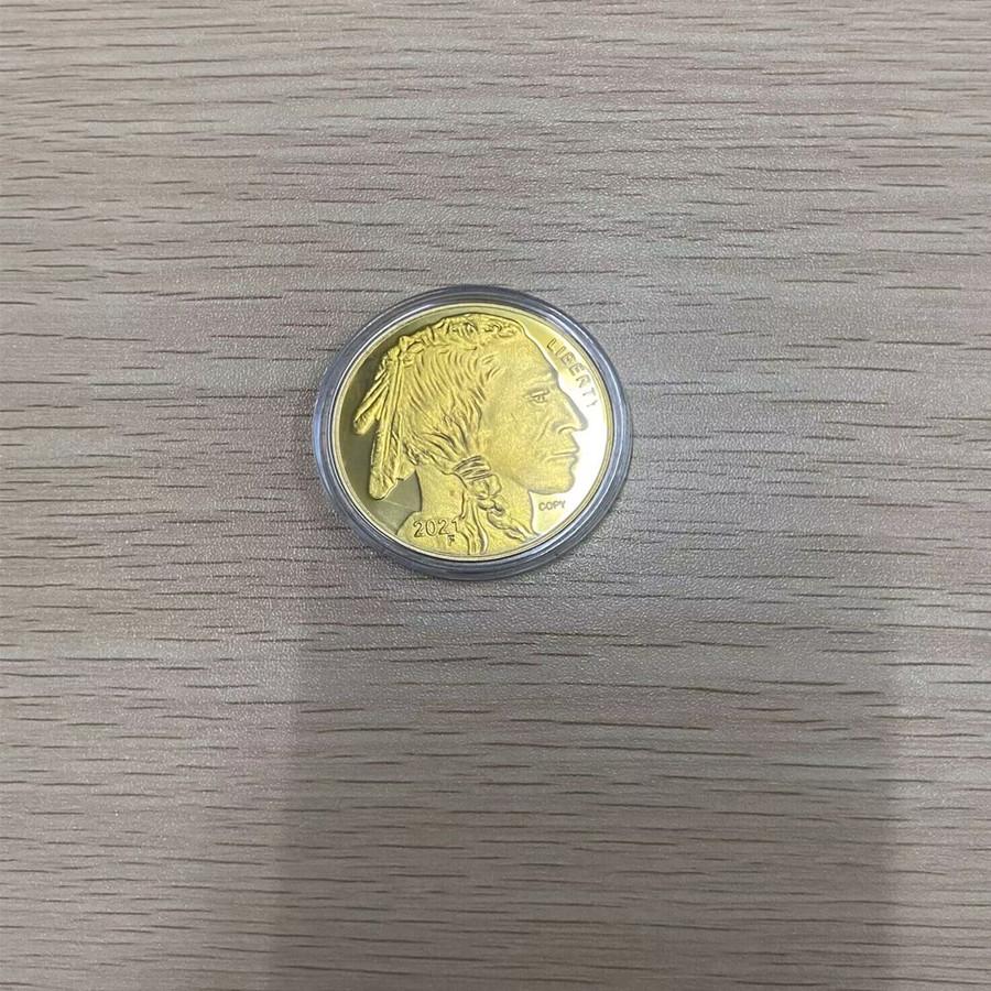 

Золотая монета в пруфе 2022 года, золотая памятная монета «Американский бизон», подарочная монета 1pc