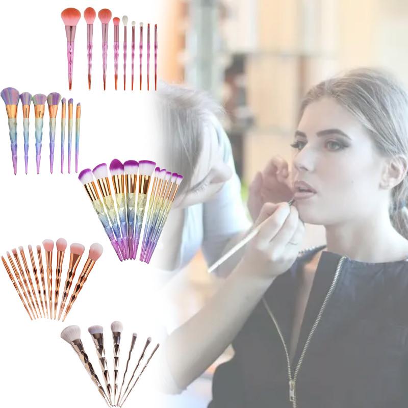 10 Girl Piece Makeup Brush Set Gradient Finish Durable Plastic Supplies Handles