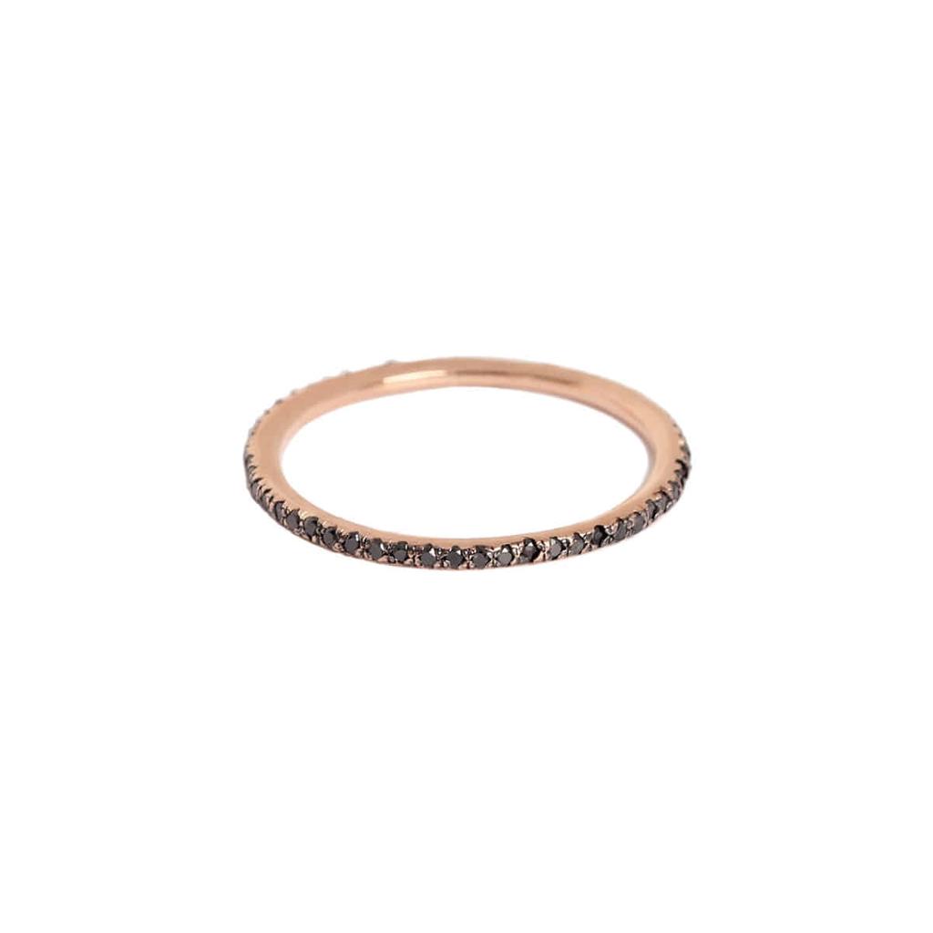 Mezmic Art Black Diamond Tennis 14K Gold Ring