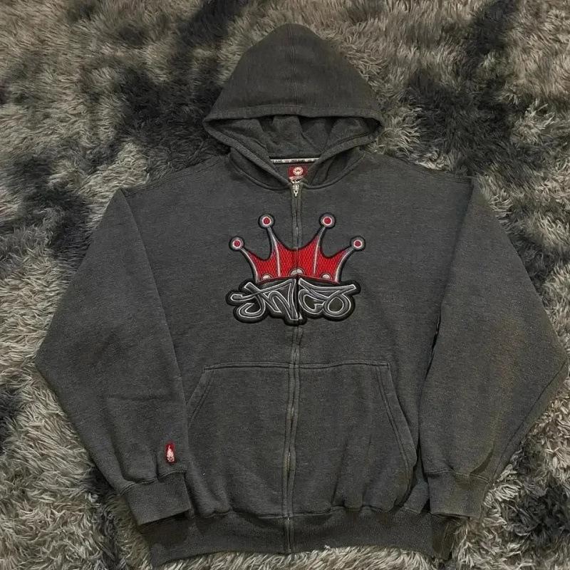Vintage Frühling und Herbst Ästhetik 3D Gedruckter Gothic Mode Reißverschluss Hoodie Hip Hop Sportbekleidung Lässiger Pullover