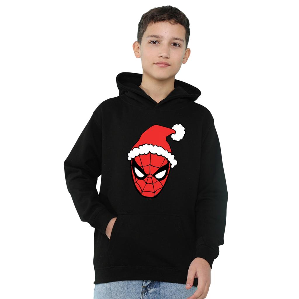 Spider-Man Childrens/Kids Santa Hat Pull Over Hoodie