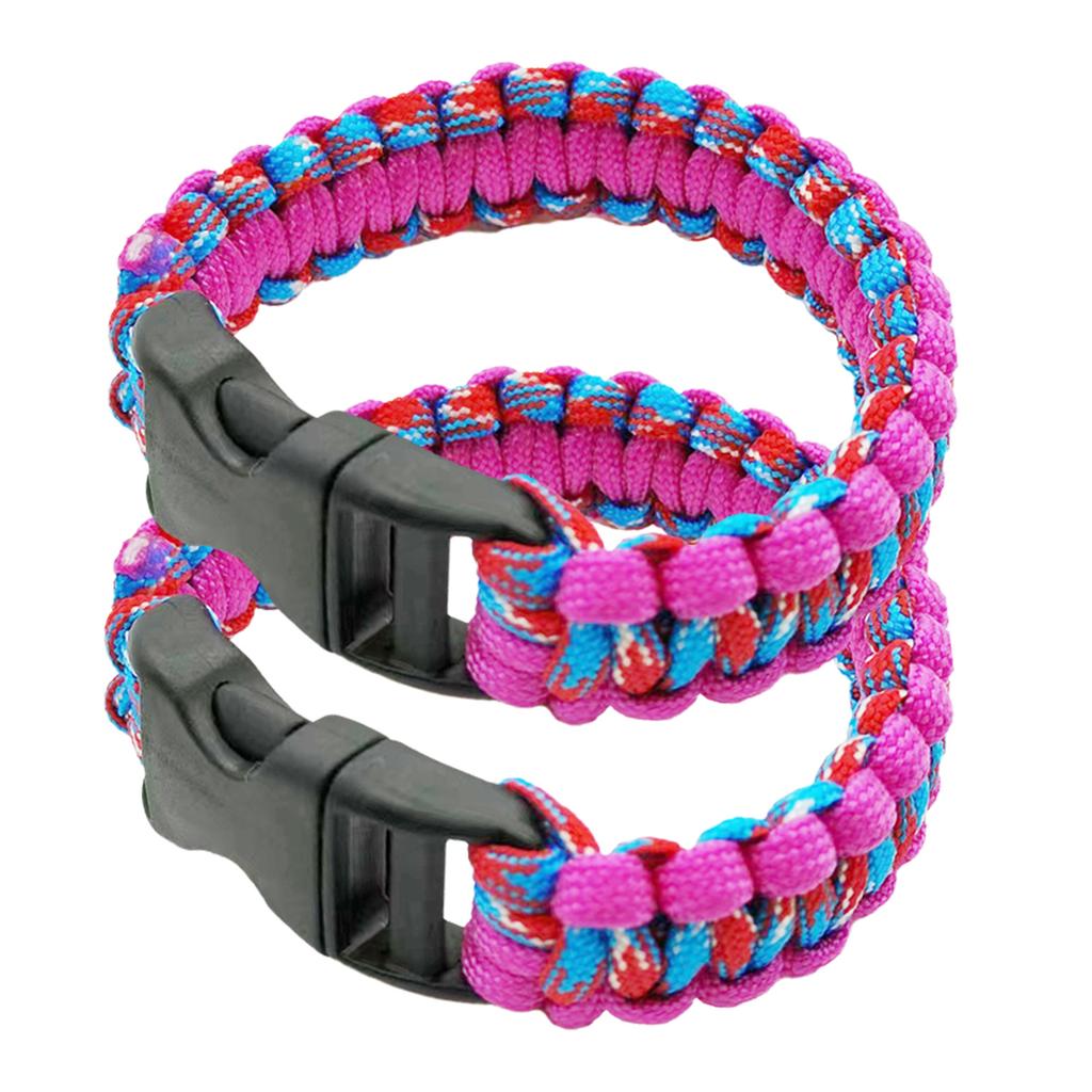 2 Stück Outdoor Taktische Paracord Armbänder Armband Überlebensschnur Seil Geflochtene Armbänder für Camping und Notfälle
