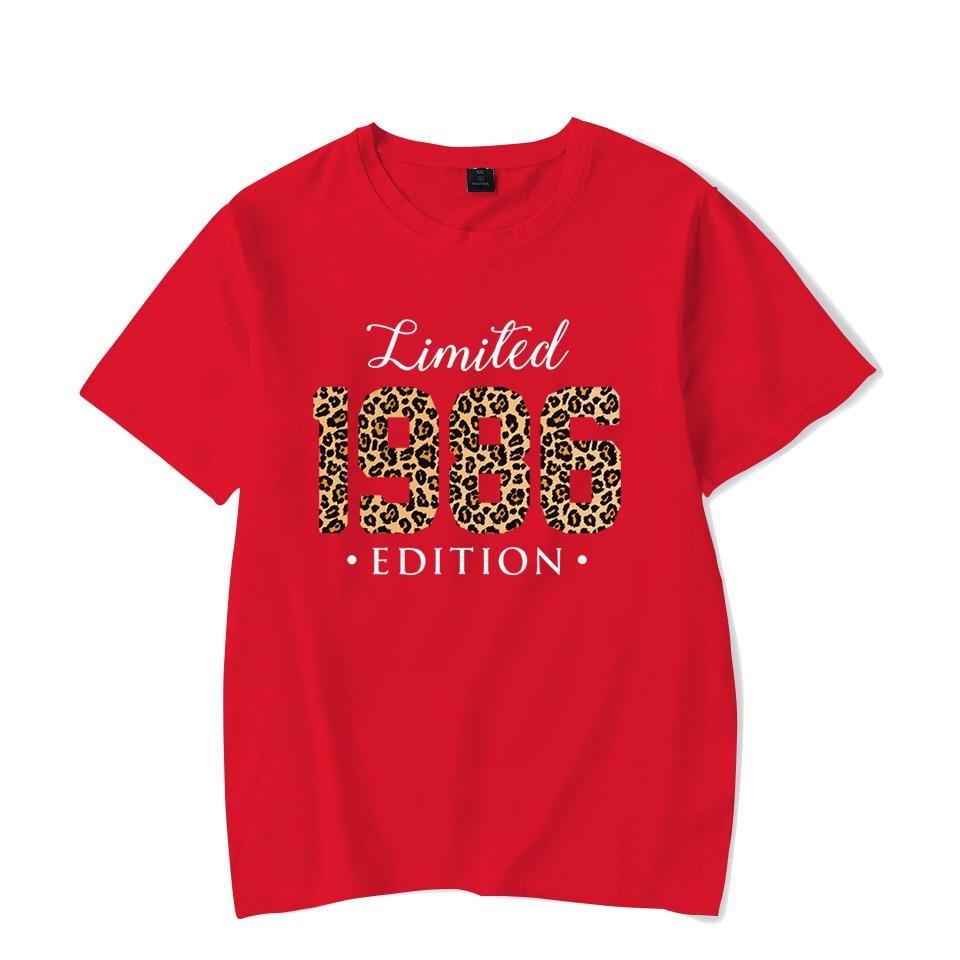 Women Vintage 1986 Birthday Gift T Shirt Retro Birthday Party Casual Summer Summer Short Sleeved Harajuku Streetwear Tops Tees