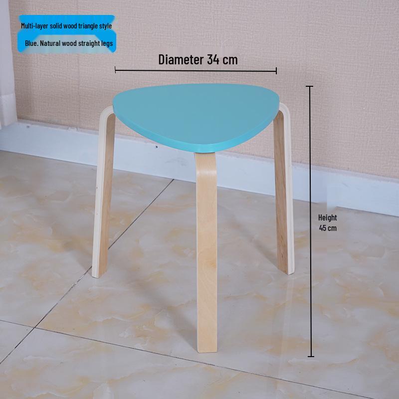 Solid Wood Stool - High & Low Styles: Commercial, Dining, Low, Simple, Adult Bentwood