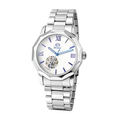 Men's Automatic Mechanical Watch Roman Analog Display Luminous Waterproof Stainless Steel Band Skeleton Watch Casual Business Silver Black -