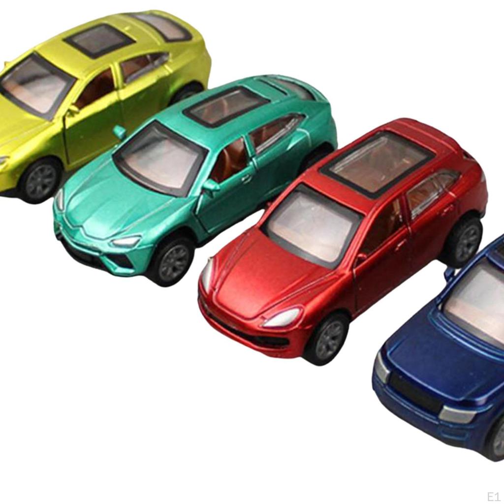4Pcs 1/64 Model Car Miniature Scenes Desktop Ornament DIY Projects Movie Props Road Hand Painted