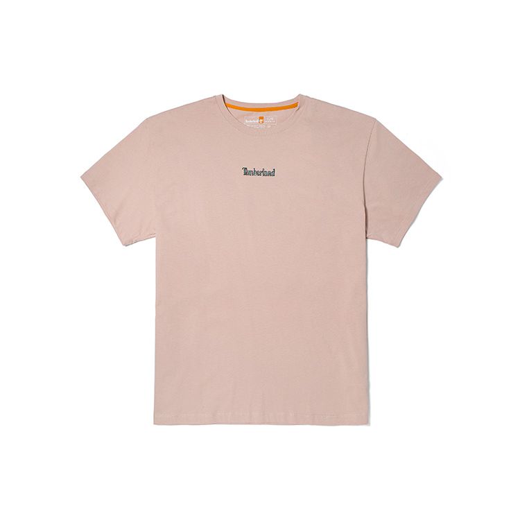 Timberland Casual Back Print Desert Environment Round Neck Short Sleeve T-Shirt Unisex Tops Light-Pink A6CHE-662