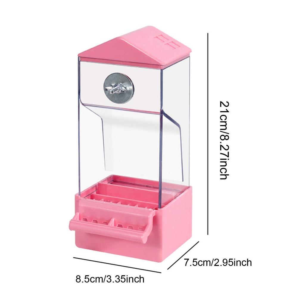 Automatic Bird Feeder No Mess with Perch Sturdy No Mess Bird Feeder for Canary Cockatiel Canaries Parakeet Small to Medium Birds