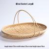 Handwoven Bamboo Serving Basket with Round Handle
