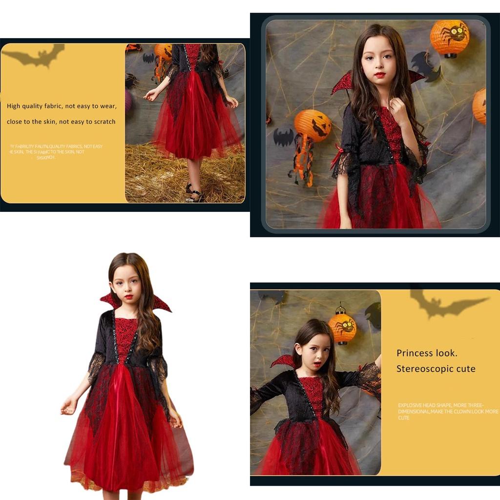 Exquisite Wicked Vampire Cosplay Costume Red Tulle Fancy Dress For Girls