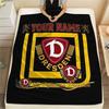 1 Stück Dynamo Dresden Benutzerdefinierter Name Gemustert Flanell Decke Geeignet Für Alle Jahreszeiten Für Heimdekoration Wärme Und Komfort Geschenke Feiertagsgeschenk