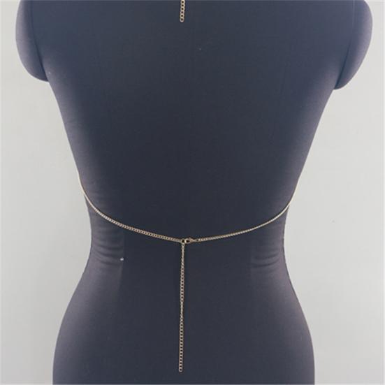 Yousheng Women Body Chain Jewelry Layered Chest Chains Rhinestone Necklace Rave Party Nightclub Body Jewelry Accessories for Women Girls