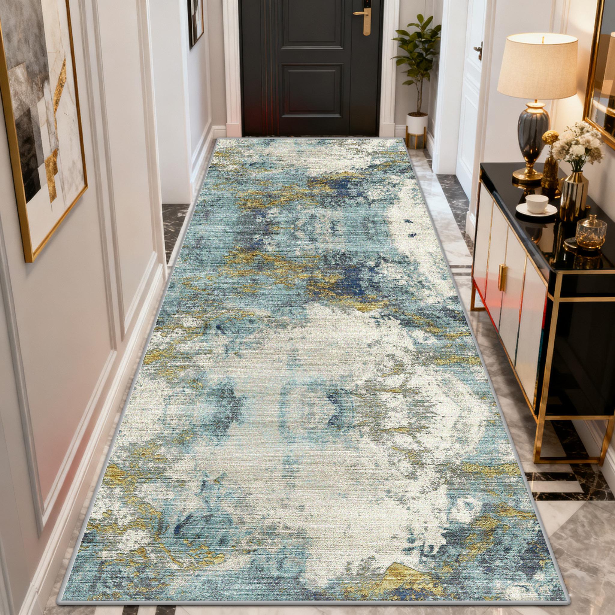 

Abstract Modern Long Corridor Rugs Luxury Decoration Doorway Easy Clean Runner Carpet Living Room Bedroom Aisle Non-slip Mat 60x200cm
