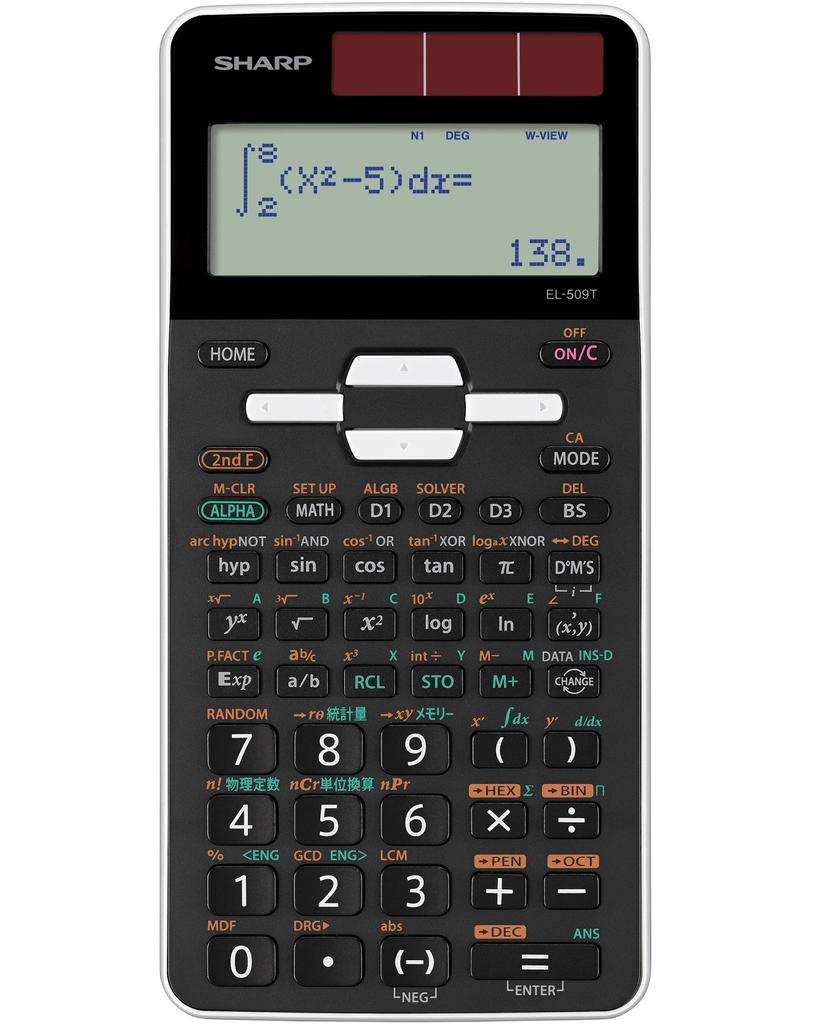 Sharp Scientific Calculator EL-509T-WX (White) Standard Model with 559 Functions, Japanese Display, Formula Input Display, and Function Memory.