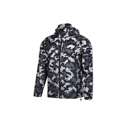 Camouflage Pattern Loose Zip-Up Long Sleeve Jacket Men Outerwear Black BV2980-010