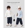 Right European Style Boys' Cartoon Puppy Long-Sleeve Polo Shirt, New Autumn Children's Clothing Top, Kids' Toddler Autumn Trendy Style