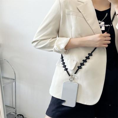 Long Long Crossbody Phone Chain Sweet Cellphone Lanyard Fashion Beads Phone Strap Girls