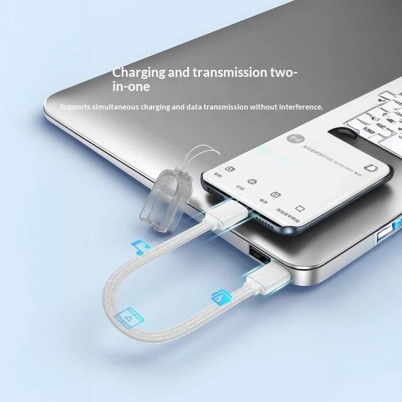 Multifunctional PD 60W Type C Fast Charging Short Cable Portable TPE Material Cord for Home Travel Student Use