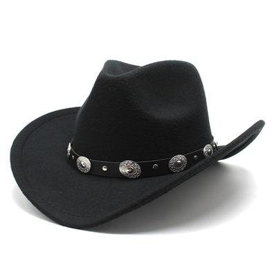 New Style Woolen Western Cowboy Top Hat for Men and Women Couple Hat
