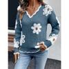 Pull pour Femmes Hiver Col V Pull Épais Chaud Tricoté Extensible Manches Longues Oversize Pull Tops