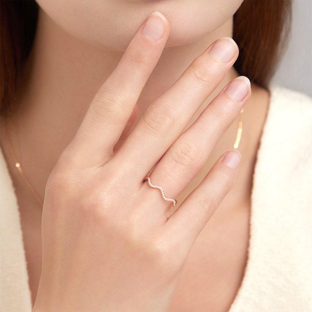 14K Jade Wave Cubic Ring