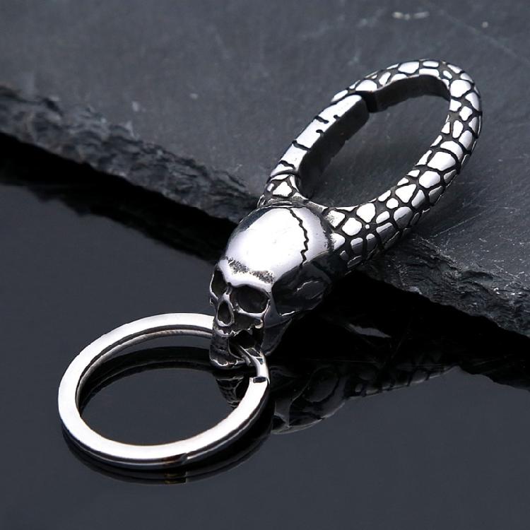 Elegant Dragon Head Designs Keyring Craft From Practical Sturdy Stainless Steel Materials for Easy Waist Attachment