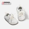 Spring 2026 Trendy Girls' Color Block Leather Baby Walker Shoes