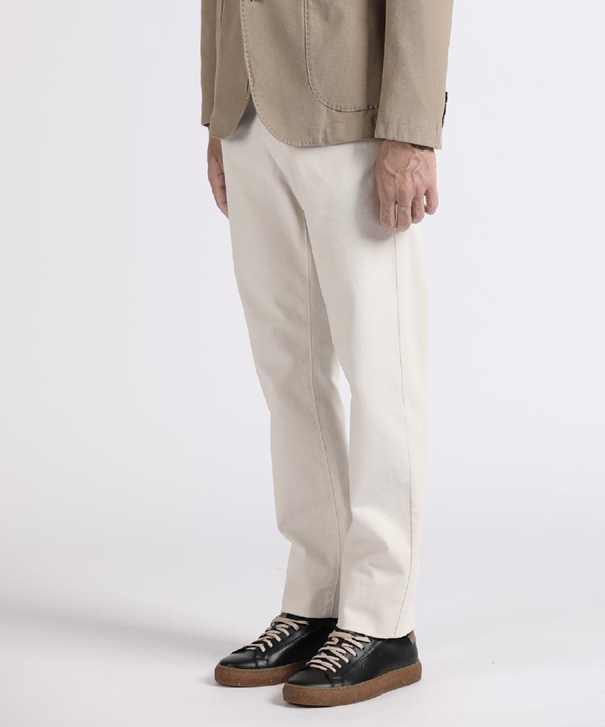 PANICALE Ivory Modern Fit Cotton Pants