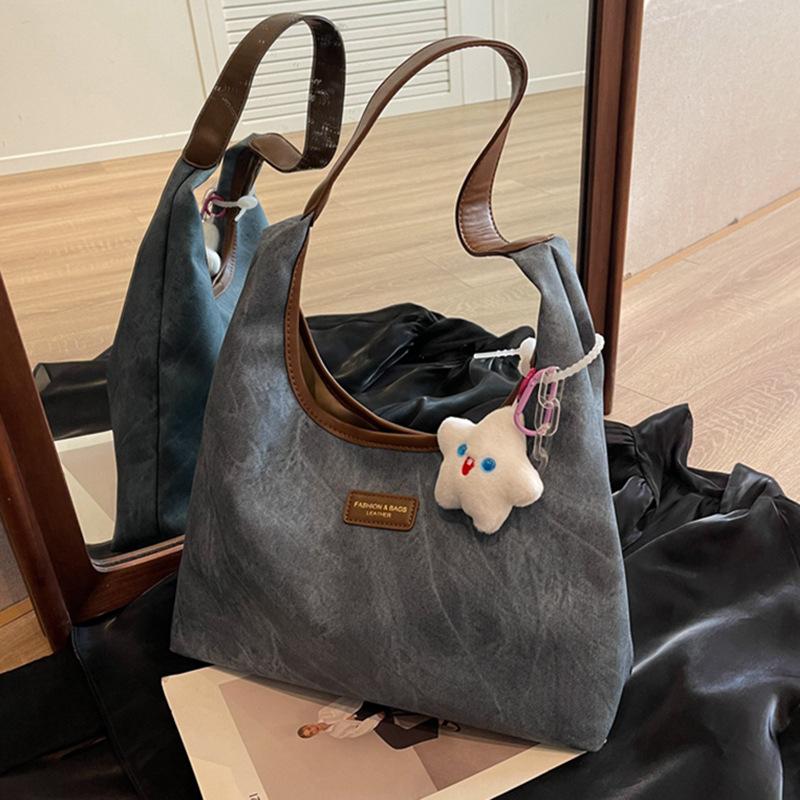 Tote Bag New Large-capacity Women's Bag Commuting Canvas Denim Bag Underarm Shoulder Bag