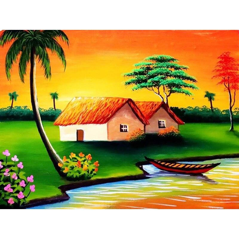 Новый DIY 5D алмазная живопись пейзаж дерево Алмазная вышивка пейзаж вышивка крестом полная круглая дрель домашний декор художественный подарок Full Round 20x25CM