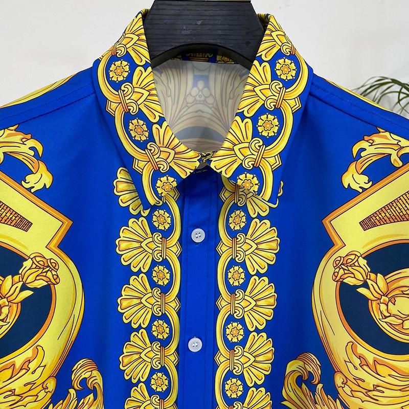 Pánská košile s dlouhým rukávem s trendy digitálním potiskem pro léto 2023