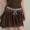 Vintage Metal Waist Chain Belly Button Chain Ethnic Style Belt Bohemian Style Waistband  Girls