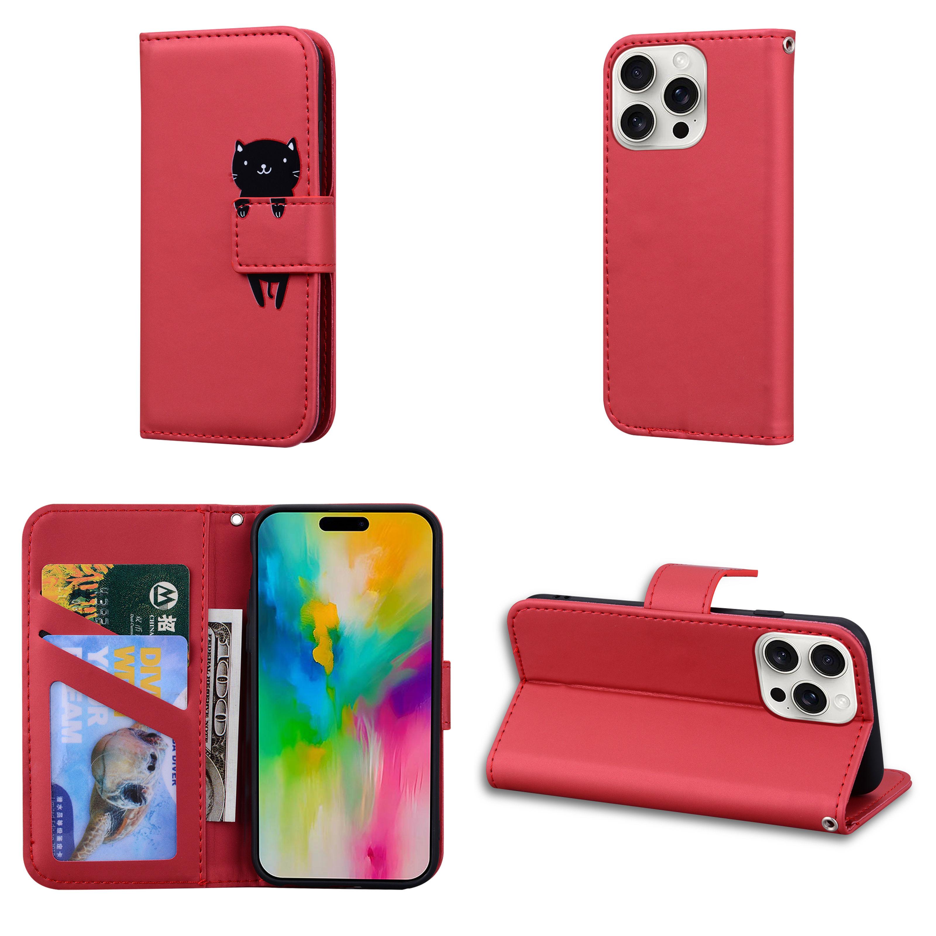 

Магнитный кожаный чехол-книжка для iPhone 16e 16 15 14 13 12 11 X XS XR 8 7 Plus Pro Max Обложка Противоударный Милый мультяшный дизайн iPhone 16 Pro