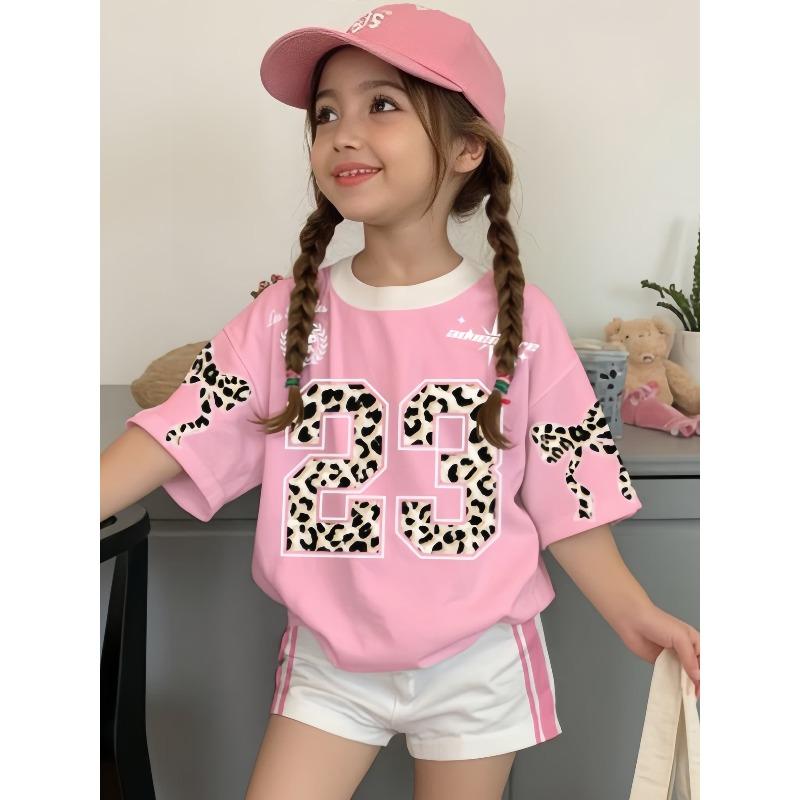 Women s Short-sleeved Set Spring Summer Number 23 Bow Fashion Women s Short-sleeved Casual Set XXS