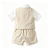 European Striped Short Sleeve Shirt and Bowtie Set for Men