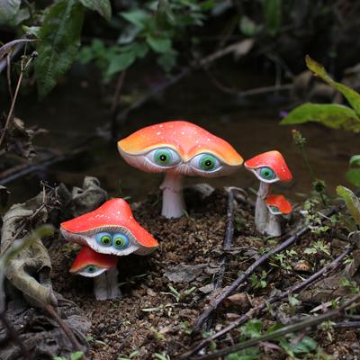 3 Pieces/set of Mushroom Sprite Resin Handicrafts, Garden and Lawn Decoration Statues, Flower Pot and Bonsai Plugin Statues, Cre