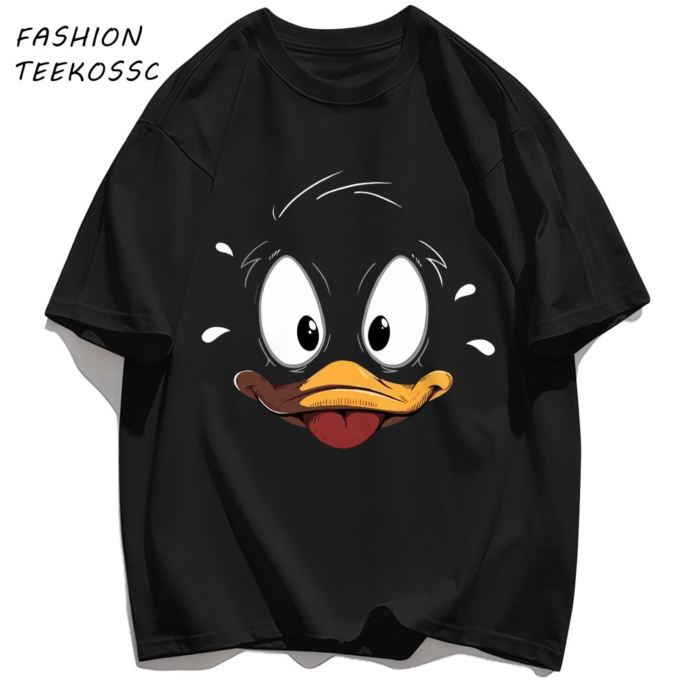Cute Duck Is Very Nervous Print Men T Shirts Hip Hop ONeck TShirt Soft Cotton Male Sportswear Casual Comfortable Clothes