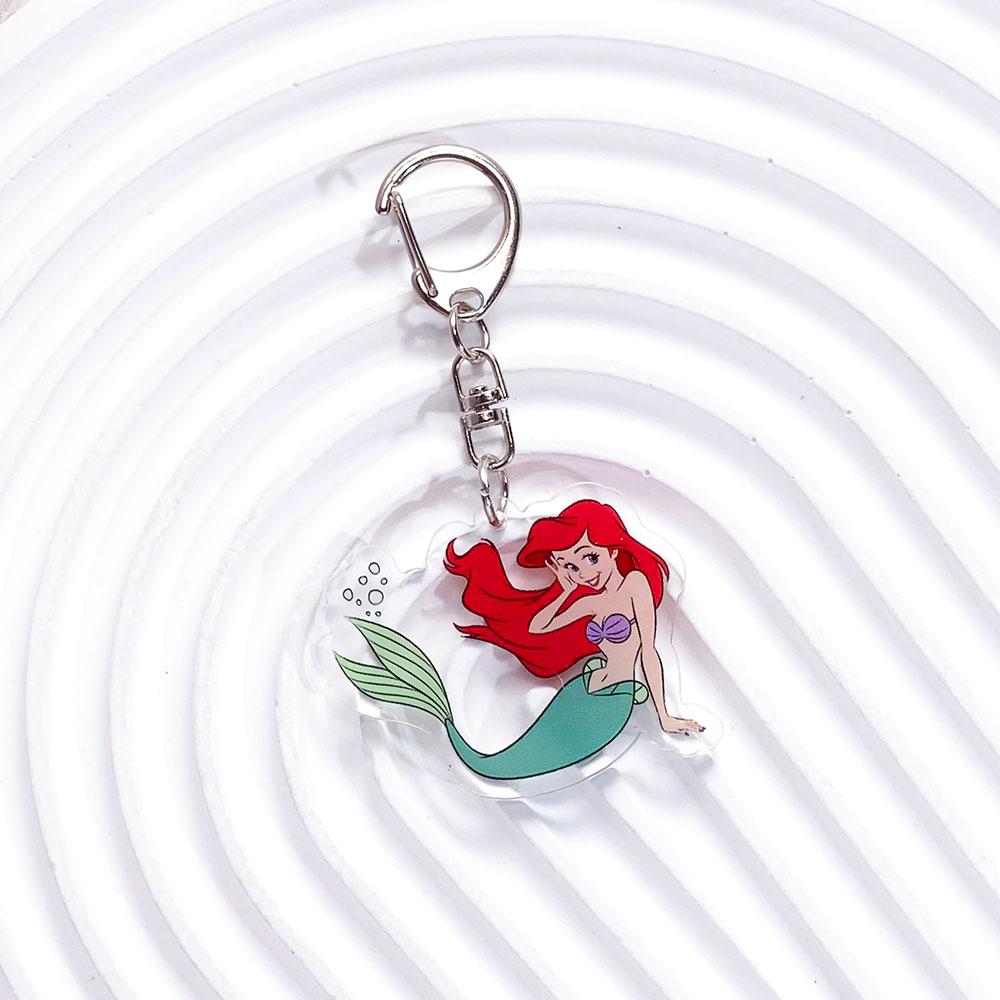 Disney בת הים אריאל אורסולה מחזיק מפתחות אקרילי תליונים לתיק אביזרים מחזיק מפתחות לתרמיל מחזיק מפתחות מחזיק מפתחות מעריצים חברים