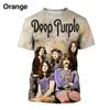 Summer Men Clothing Deep Purple Band Hard Rock Music 3D Print T-shirt Fashion Casual Oversized T Shirt Harajuku Unisex Tops Tees