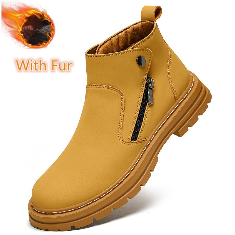 

High Quality Mens Ankle Boots New Outdoor Boats Sneakers Man Non-Slip Motorcycle Boots Suede Leather Men High Top Shoes 50