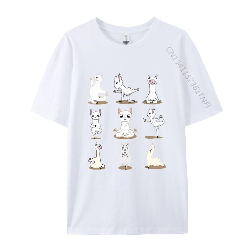 Llama Yoga Poses Yoga Peace Summer TShirt Casual Cotton Mens Tops T Shirt Normal On Sale T Shirt Black