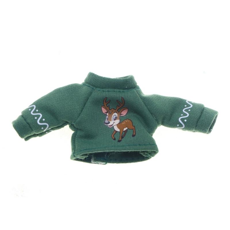 Adorable Doll Clothes Headwear Designed For Dollhouses Figures Santa Hat And Green Top Display Photo Props