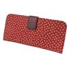 Inden Long Bundle Red Background X White Small Cherry Blossom Pattern [Indenya] Wallet, L, Thin, Deerskin, Lacquer, 2107-13-002