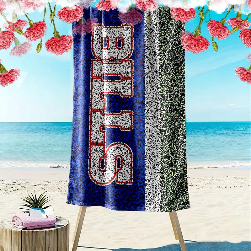 BUF Bills Print Beach Towel, Large Soft Quick Dry Towel for Beach Camping Swimming