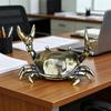 Brass Crab Sculpture Weightlifting Craft Ornament Crab Pen Holder Creative Brass Decorative Art